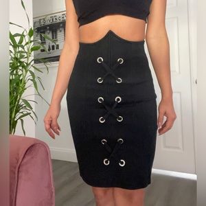 Black X-string skirt